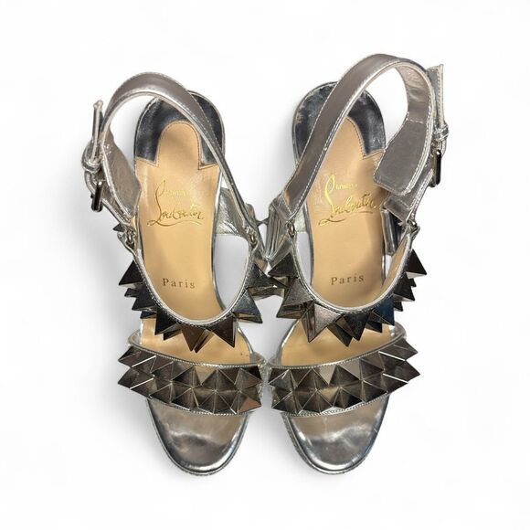 Christian Louboutin Miziggoo Strass Studded Sandal Heels 37 - Picture 13 of 16